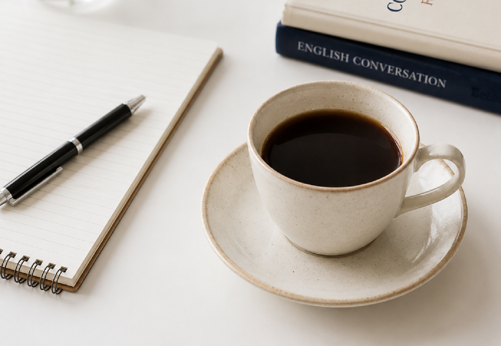 コーヒーを飲みながら、ゆっくり英会話